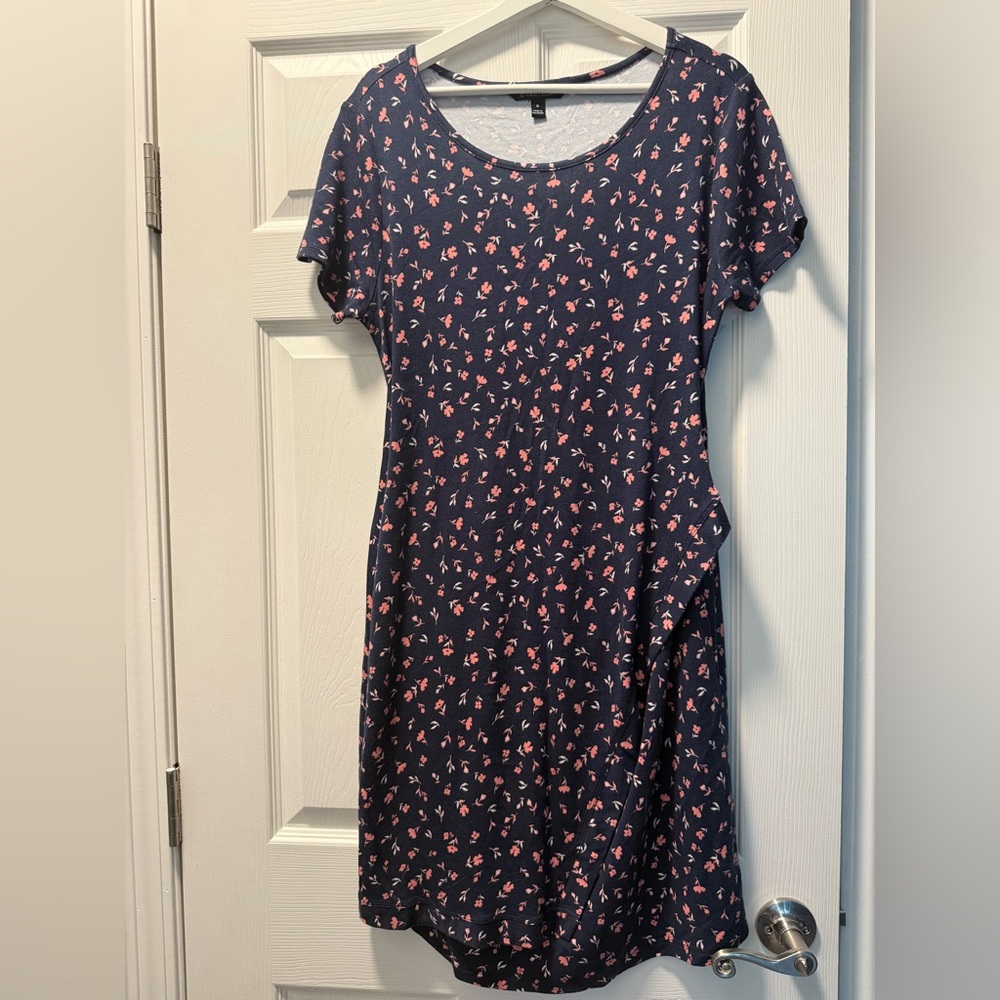 NWOT 41 Hawthorn Navy and Pink Floral Midi Dress